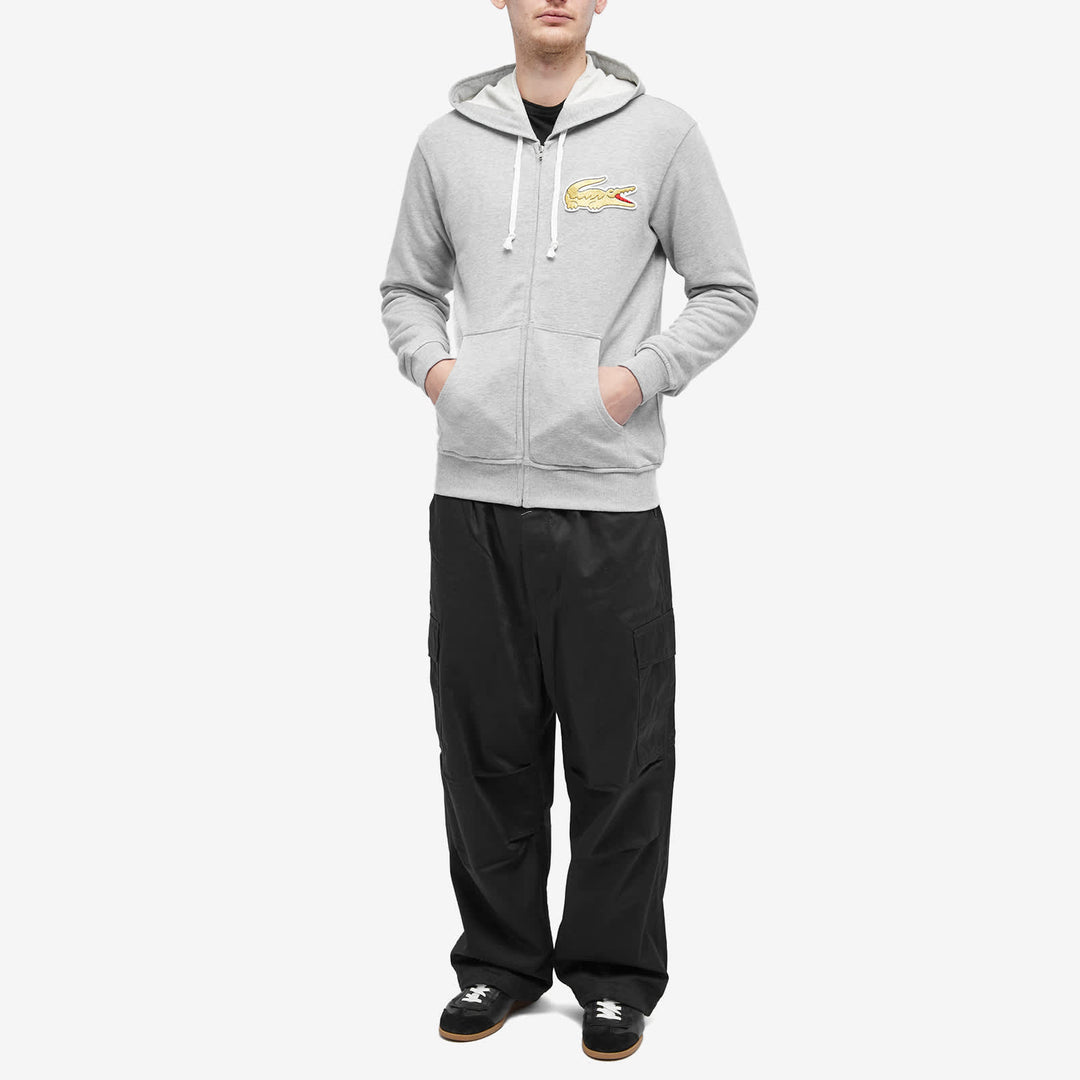 Comme des Garçons SHIRT x Lacoste Large Croc Zip Hoody - Top Grey & Gold