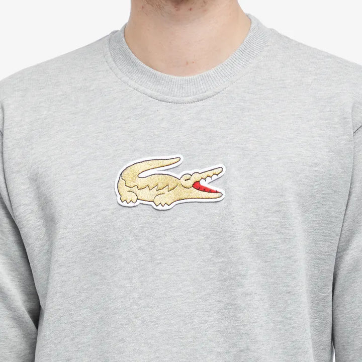 Comme des Garçons SHIRT x Lacoste Large Croc Crew Sweat - Top Grey & Gold