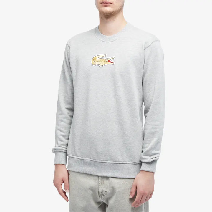 Comme des Garçons SHIRT x Lacoste Large Croc Crew Sweat - Top Grey & Gold