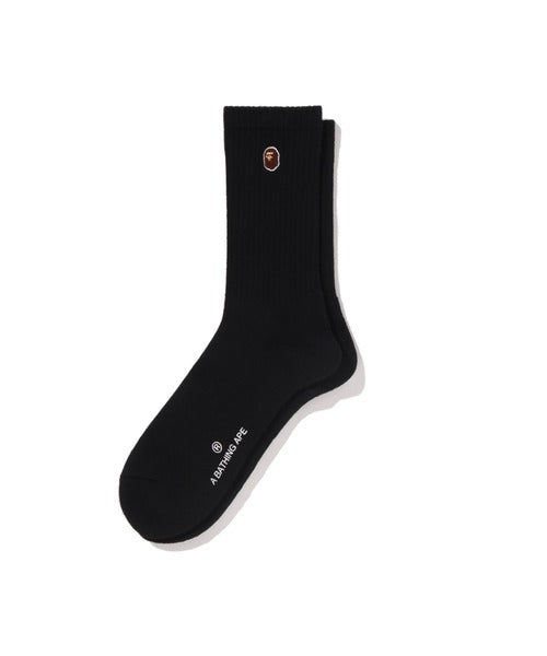 BAPE APE HEAD ONE POINT SOCKS M BLACK