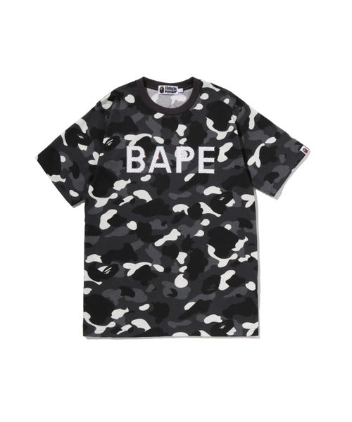 BAPE CITY CAMO RHINESTONE BAPE LOGO TEE M BLACK