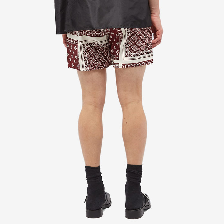 Rhude Card Print Swim Shorts - Maroon/White
