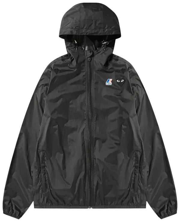 COMME DES GARCONS PLAY K-Way Emblem Full Zip Hoodie - Black - AZ-J507-051-1