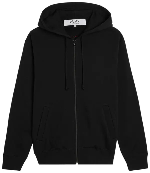 COMME DES GARCONS PLAY Back Emblem Hooded Zip Up - Black - AX-T342-051-1