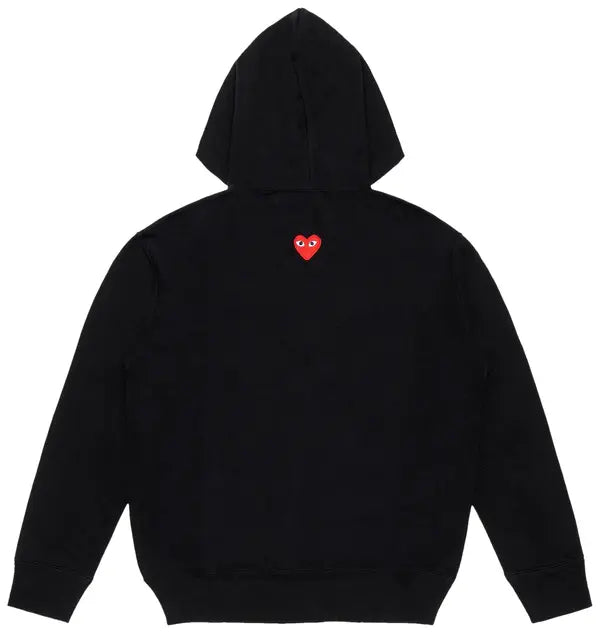 COMME DES GARCONS PLAY Back Emblem Hooded Zip Up - Black - AX-T342-051-1