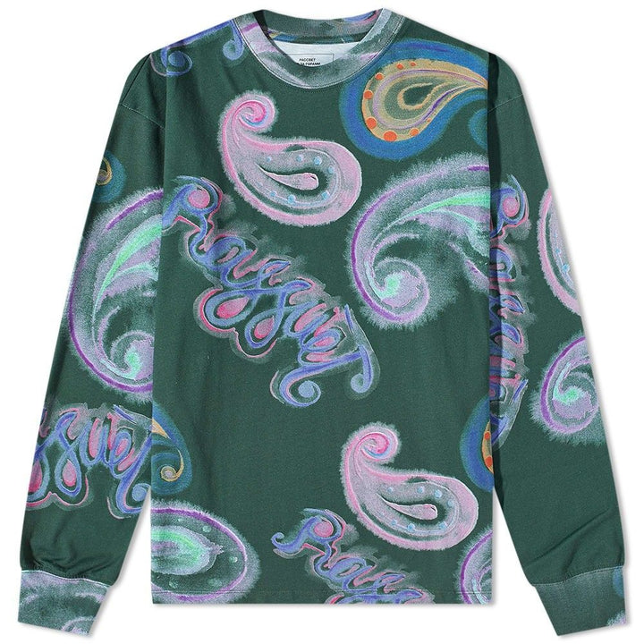 Rassvet Men LS Paisley T-Shirt Knit - Dark Green