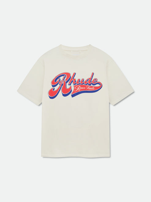 Rhude Pit Stop Tee - Vintage White/ Red / Blue 6188