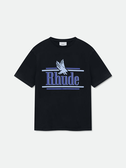 Rhude Pit Stop Tee - Vintage Black/ Red / Blue 6187