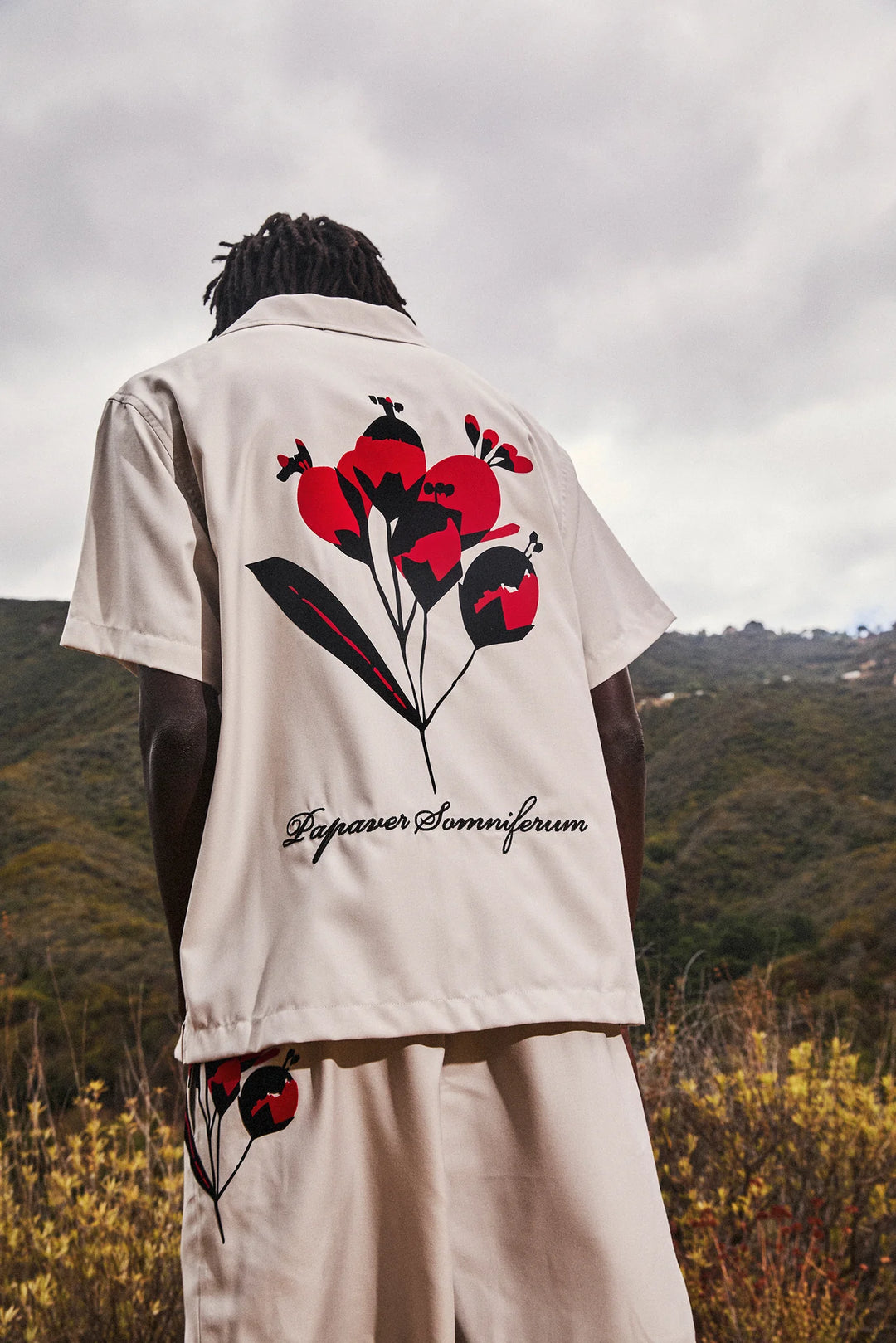 RTA Nathan Oversized Shirt - Beige Poppy