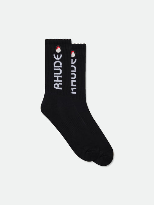 Rhude Moonlight Footy Sock - Black / White / Red 3172