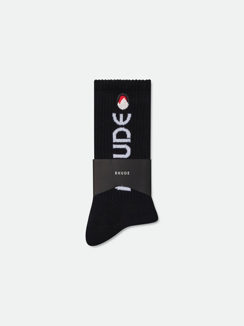 Rhude Moonlight Footy Sock - Black / White / Red 3172
