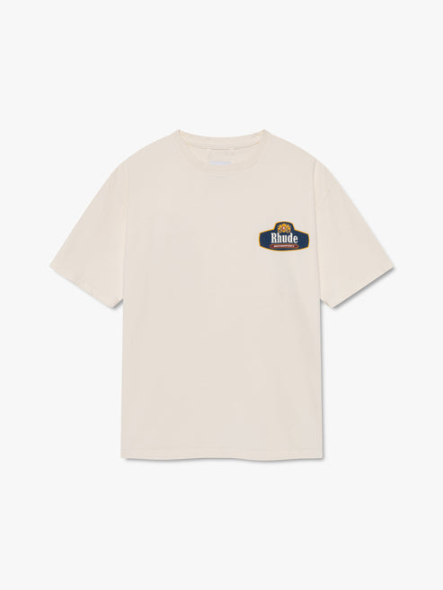 Rhude Racing Crest Tee - Vintage White/ Navy 6190