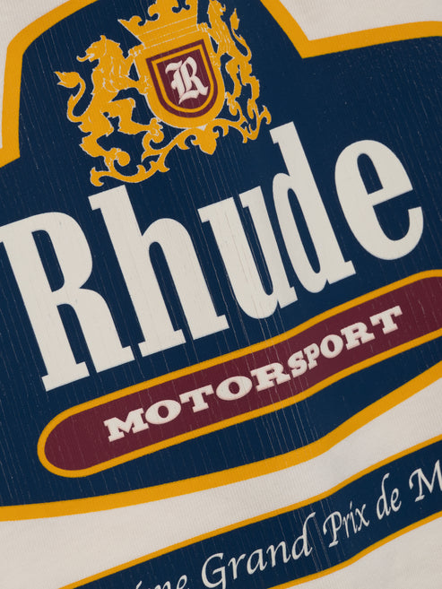 Rhude Racing Crest Tee - Vintage White/ Navy 6190