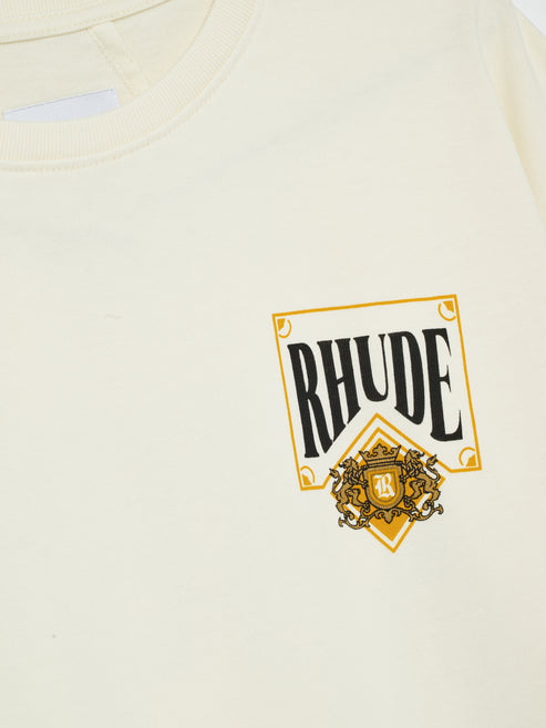 Rhude Playing Card Tee - Vintage White / Yellow 6186