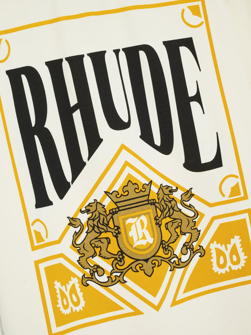 Rhude Playing Card Tee - Vintage White / Yellow 6186