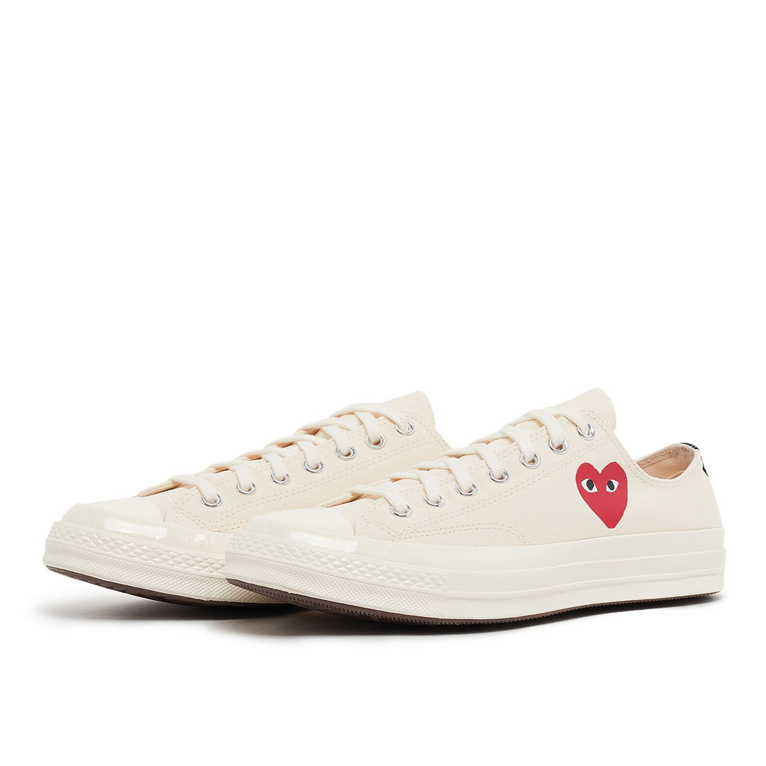 Comme des Garçons PLAY Small Red Heart Chuck Taylor All Star '70 Low Sneakers - Beige - AZ-K128-001-2