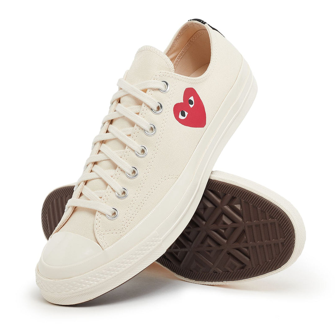 Comme des Garçons PLAY Small Red Heart Chuck Taylor All Star '70 Low Sneakers - Beige - AZ-K128-001-2
