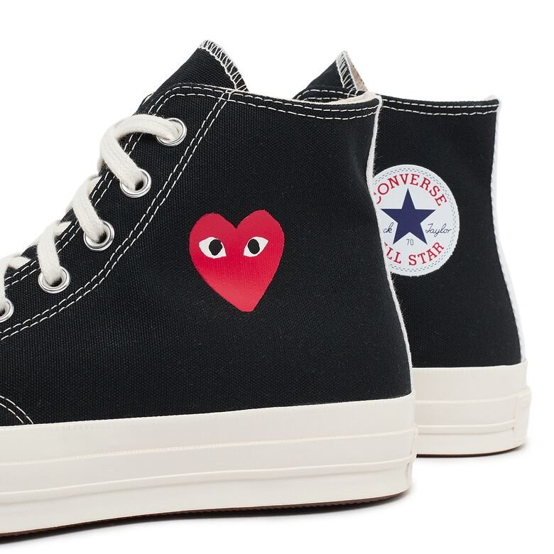 Comme des Garçons PLAY Small Red Heart Chuck Taylor All Star '70 High Sneakers - Black - AZ-K129-001-1