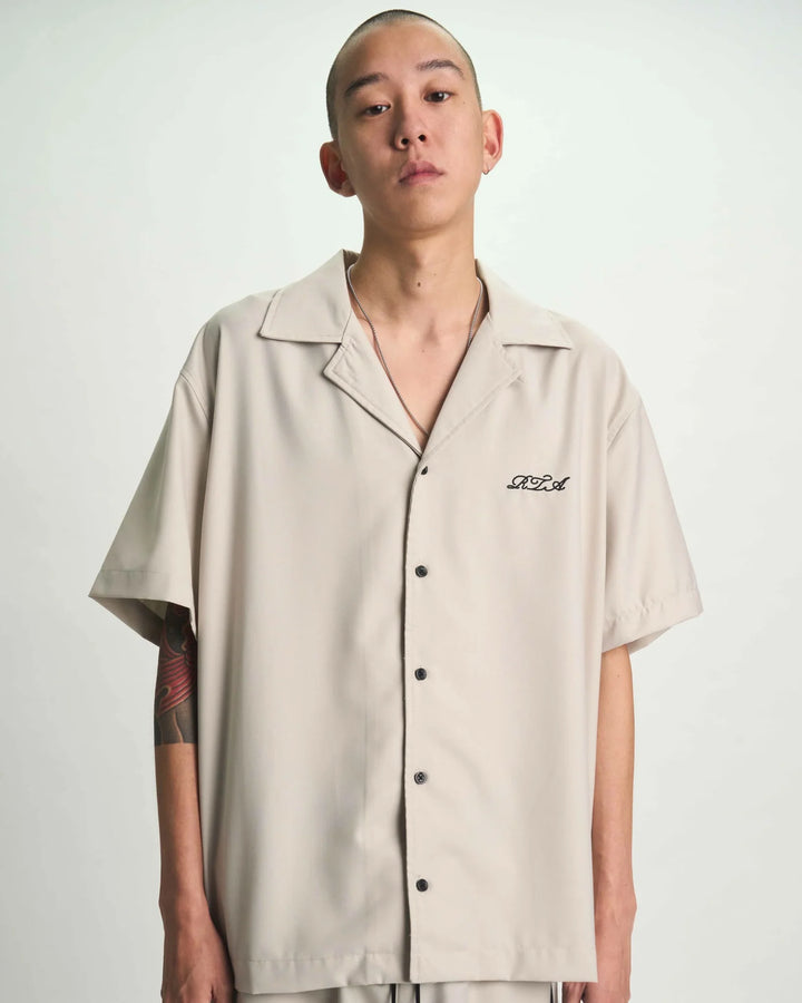 RTA Nathan Oversized Shirt - Beige Poppy