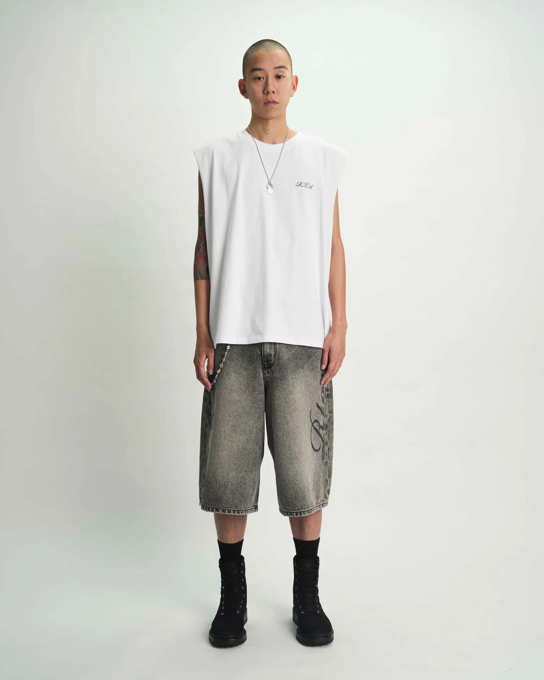 RTA Terry Muscle Tee - White Poppy