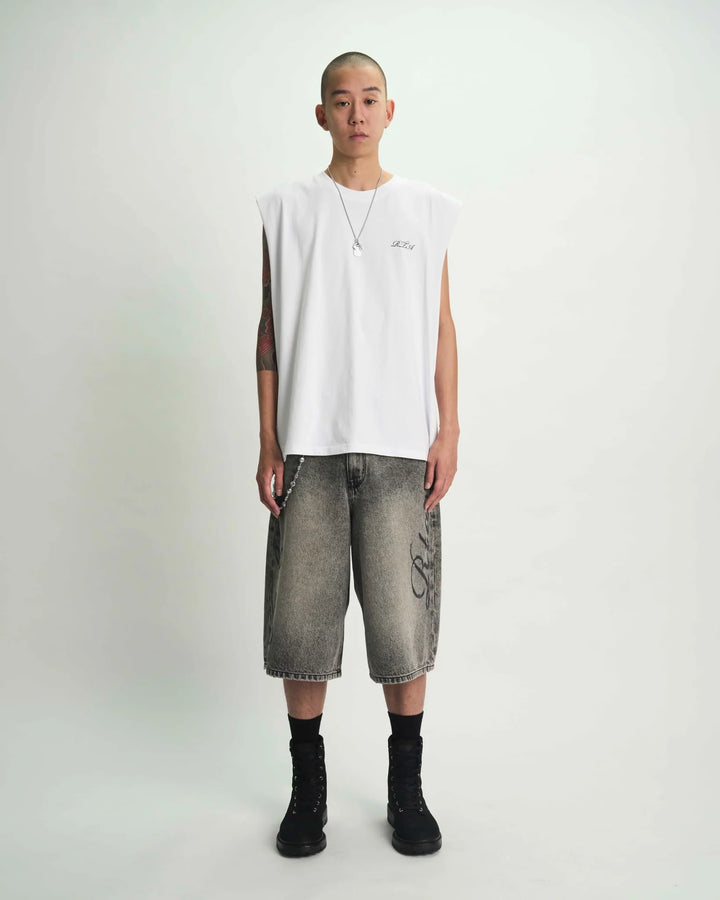RTA Terry Muscle Tee - White Poppy