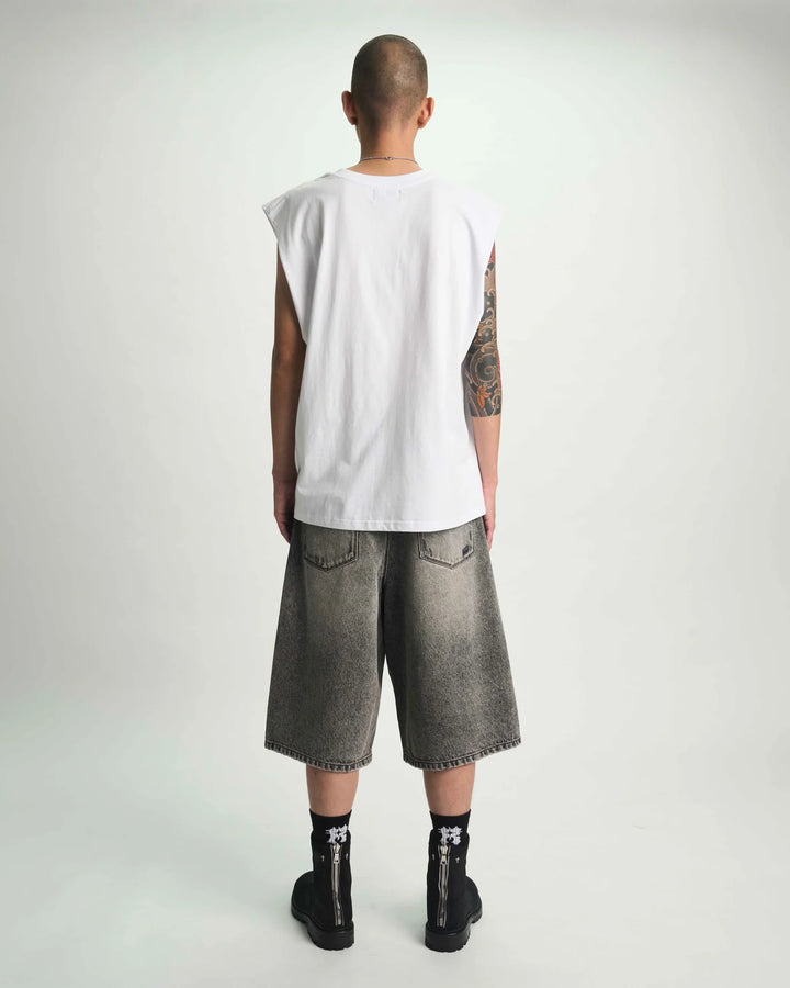 RTA Terry Muscle Tee - White Poppy