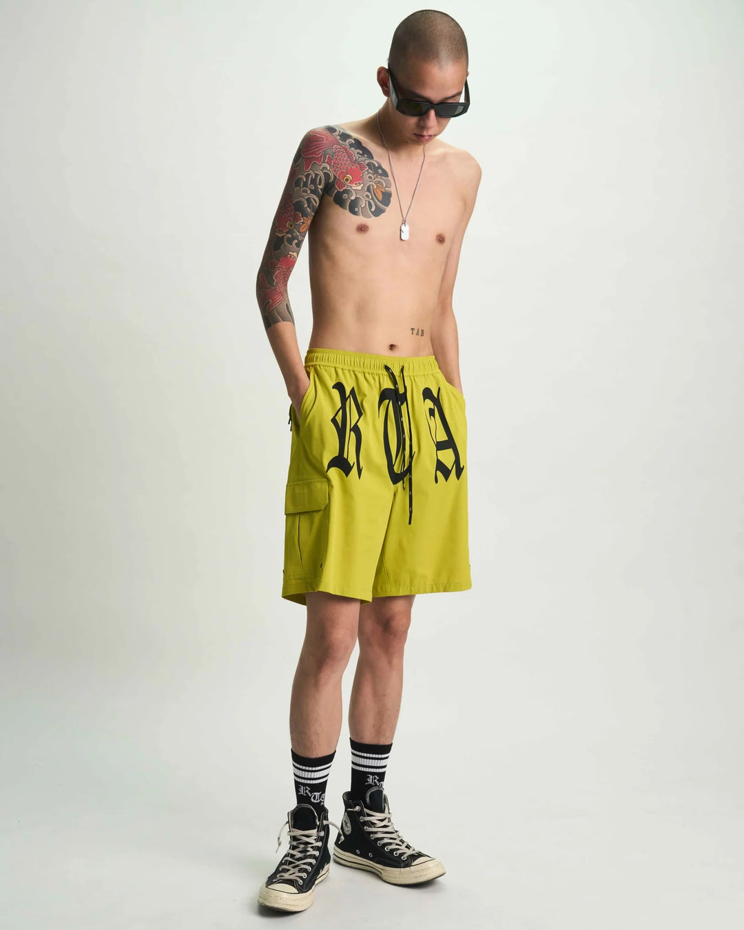 RTA Miguel Swim Trunk - Citron Old English