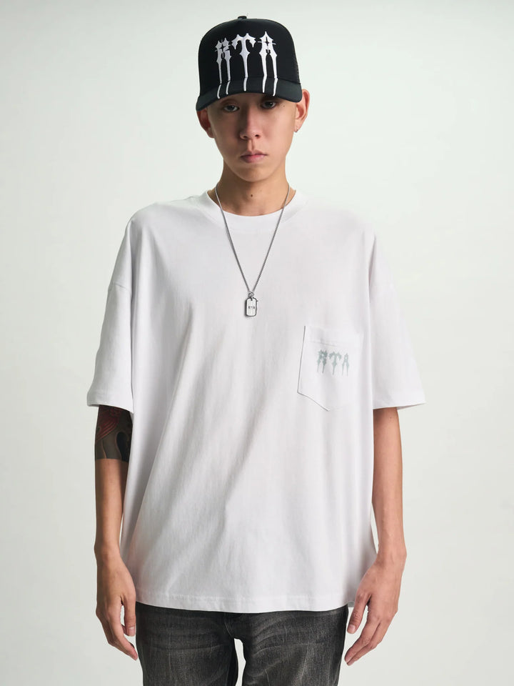 RTA Bastien Pocket Tee - White Spiked R