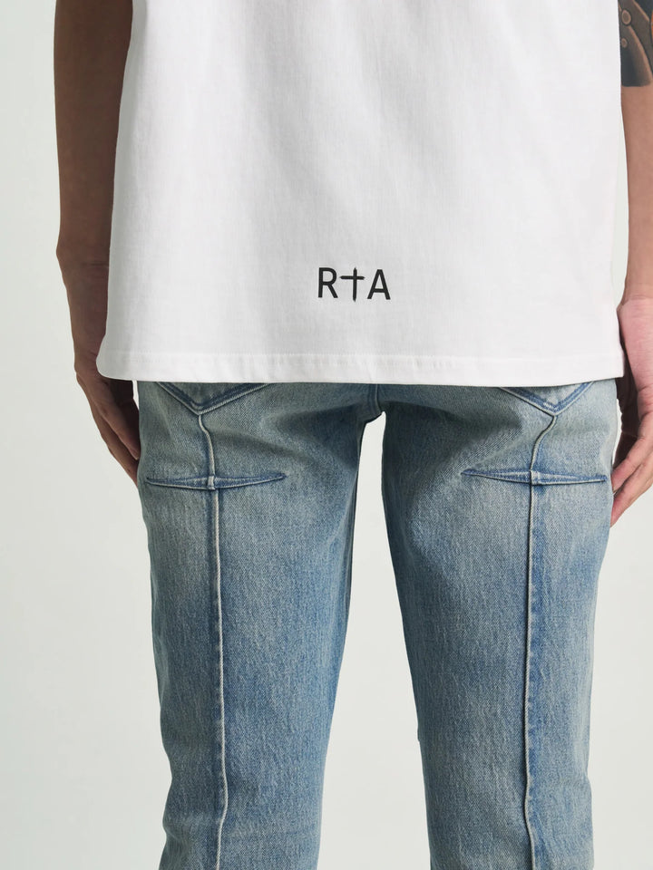 RTA Liam Short Sleeve Tee - White Topographic Logo