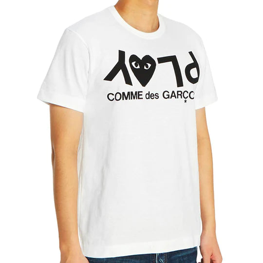 COMME DES GARCONS PLAY Inverted Text T-Shirt - White - AZ-T068-051-1