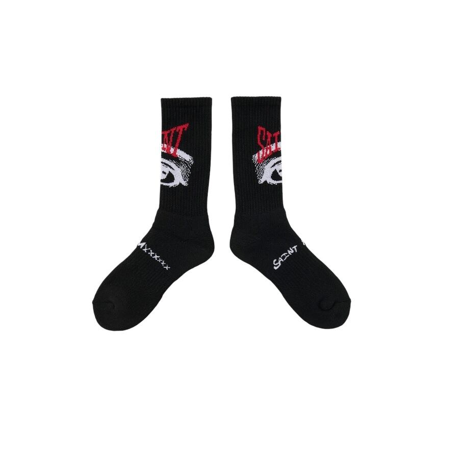 Saint Micheal Eye Socks - Black