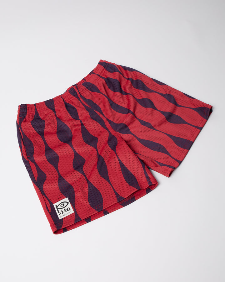By Parra - Waved Mesh Shorts - Red