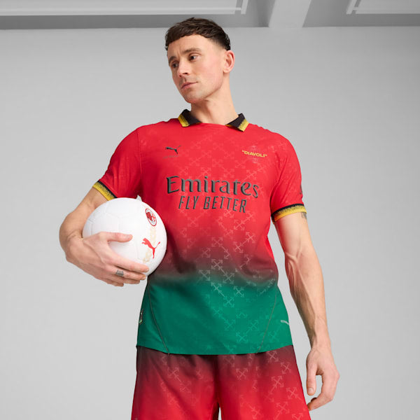PUMA x CHRISTIAN PULISIC AC MILAN x OFF-WHITE Authentic Men's Soccer Jersey - For All Time Red-PUMA Black
