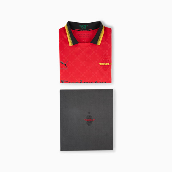 PUMA x CHRISTIAN PULISIC AC MILAN x OFF-WHITE Authentic Men's Soccer Jersey - For All Time Red-PUMA Black