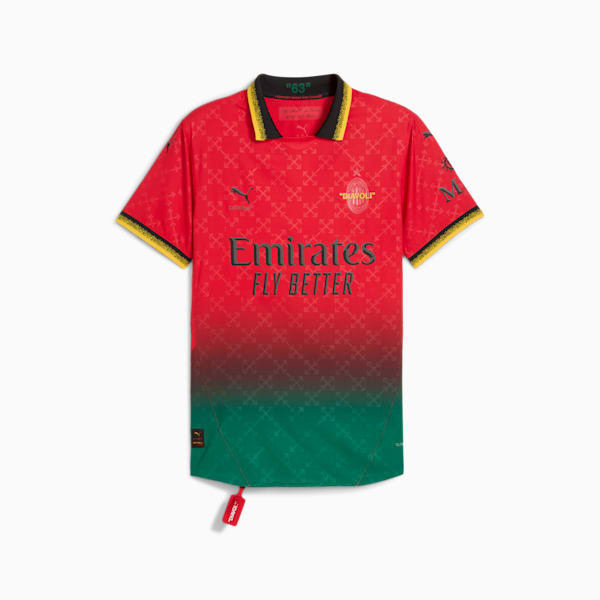 PUMA x CHRISTIAN PULISIC AC MILAN x OFF-WHITE Authentic Men's Soccer Jersey - For All Time Red-PUMA Black