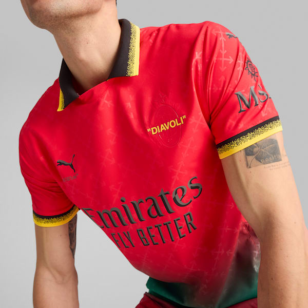 PUMA x CHRISTIAN PULISIC AC MILAN x OFF-WHITE Authentic Men's Soccer Jersey - For All Time Red-PUMA Black