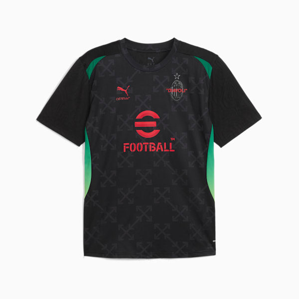 PUMA x CHRISTIAN PULISIC AC MILAN x OFF-WHITE Men's Pre-Match Jersey - PUMA Black-For All Time Red
