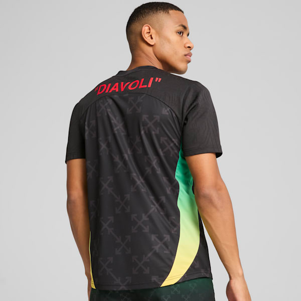 PUMA x CHRISTIAN PULISIC AC MILAN x OFF-WHITE Men's Pre-Match Jersey - PUMA Black-For All Time Red