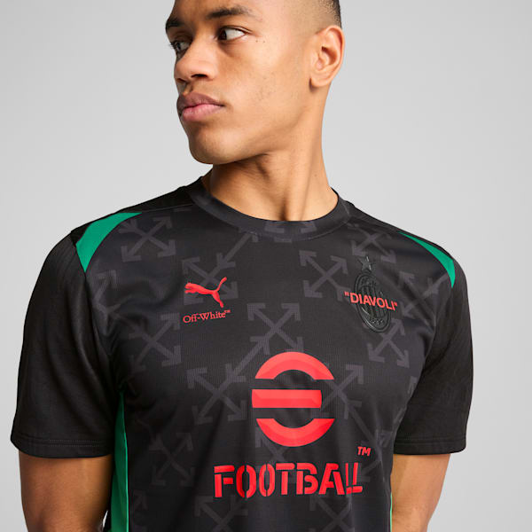 PUMA x CHRISTIAN PULISIC AC MILAN x OFF-WHITE Men's Pre-Match Jersey - PUMA Black-For All Time Red