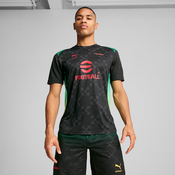 PUMA x CHRISTIAN PULISIC AC MILAN x OFF-WHITE Men's Pre-Match Jersey - PUMA Black-For All Time Red