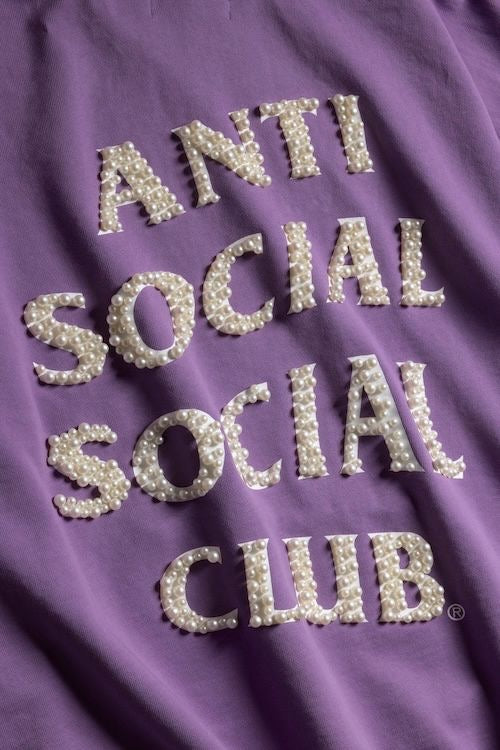 Anti Social Social Club Clutching Pearls Hoodie Washed Purple
