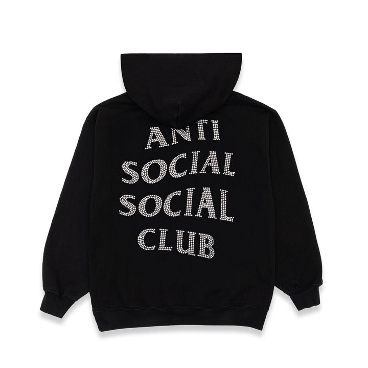 Anti Social Social Club Rhinestone Mind Games Hoodie Black W/ White