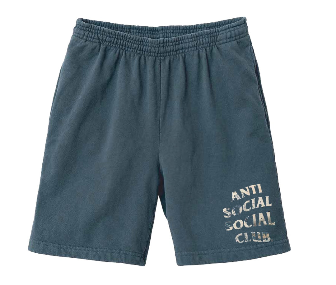 Anti Social Social Club Tonkatsu: Boro Wave Shorts - Indigo