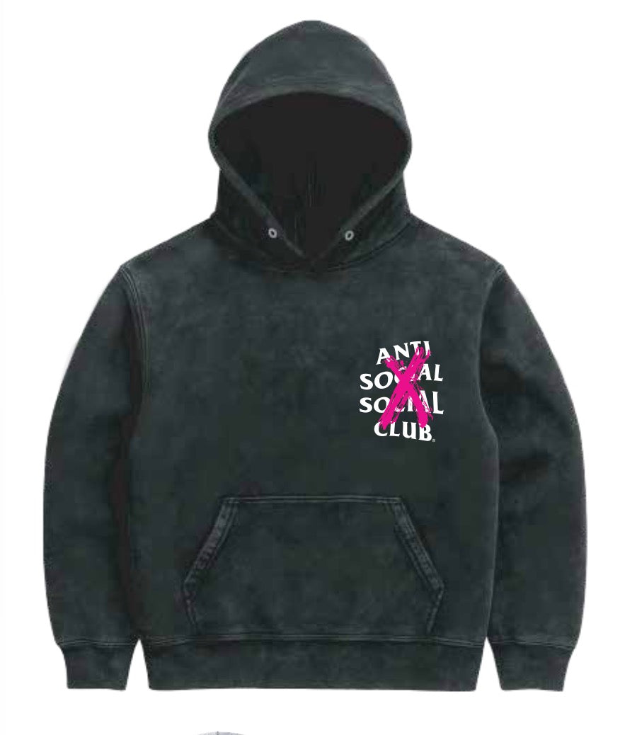 Anti Social Social Club Tonkatsu: Cancelled Hand Painted Hoodie - Black
