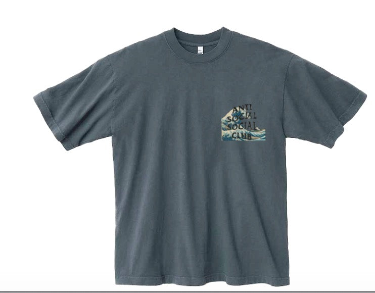 Anti Social Social Club Tonkatsu: The Great Wave Tee - Indigo