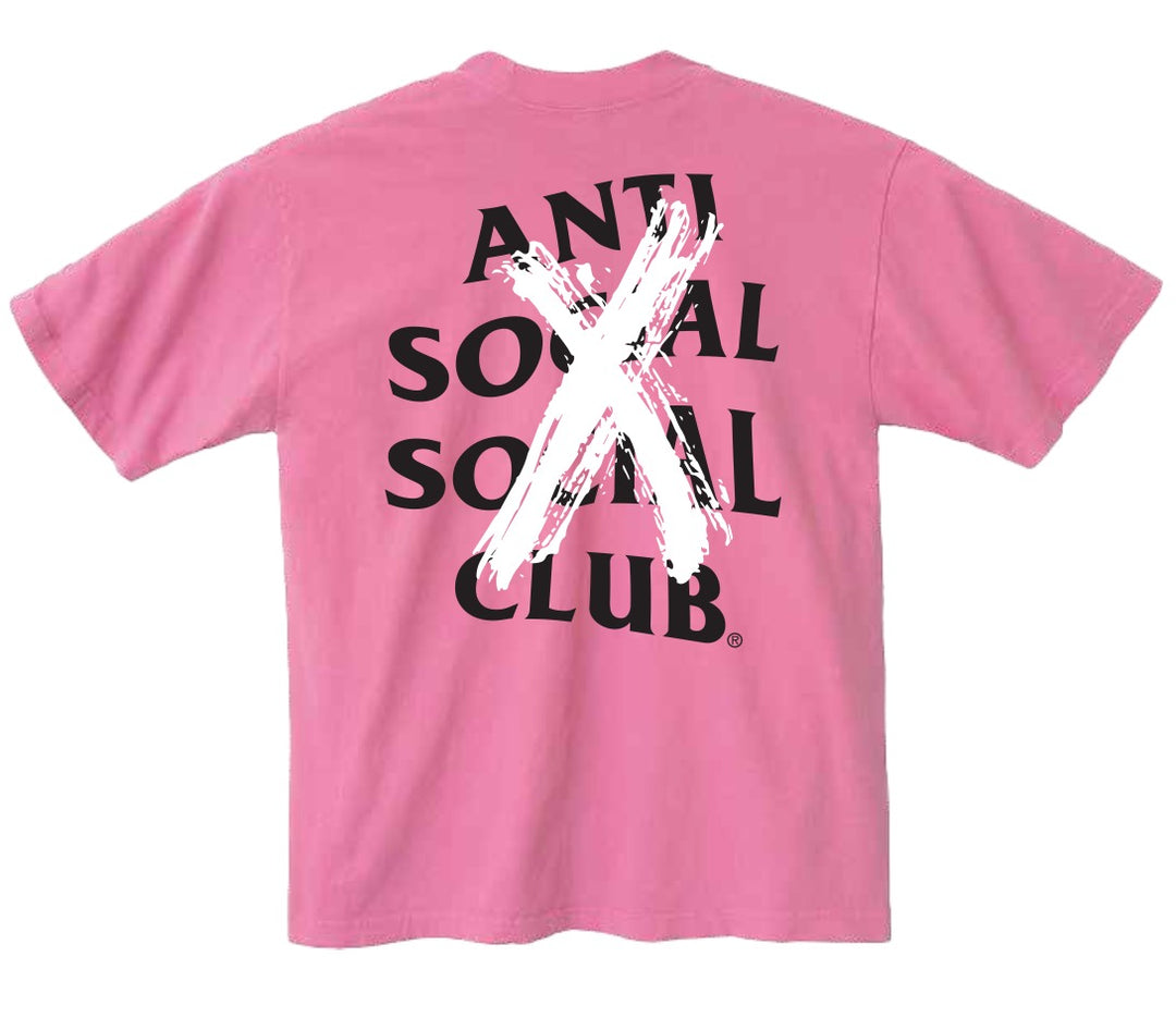 Anti Social Social Club Tonkatsu: Cancelled Hand Painted Tee - Pink