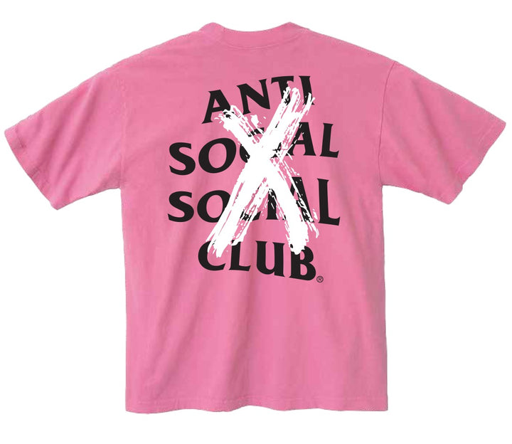 Anti Social Social Club Tonkatsu: Cancelled Hand Painted Tee - Pink