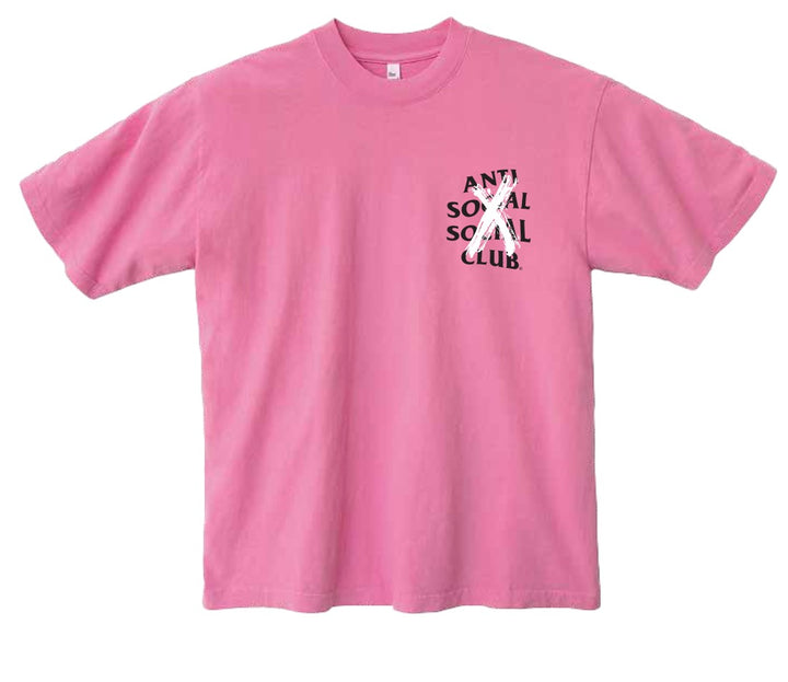 Anti Social Social Club Tonkatsu: Cancelled Hand Painted Tee - Pink