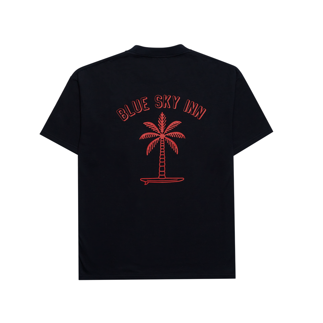 Blue Sky Inn Black Surf Palm Tee - Black
