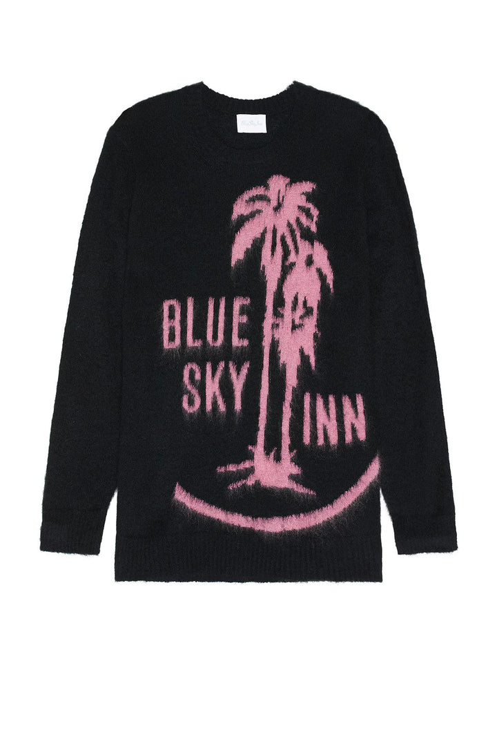 Blue Sky Inn Mohair Sweater With Palms - Black